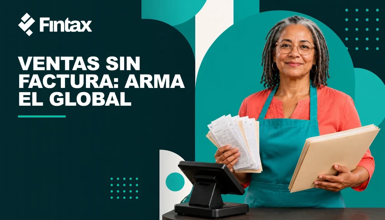 Dueña mexicana de cafetería separando facturas nominativas de los tickets que integrarán el CFDI global.