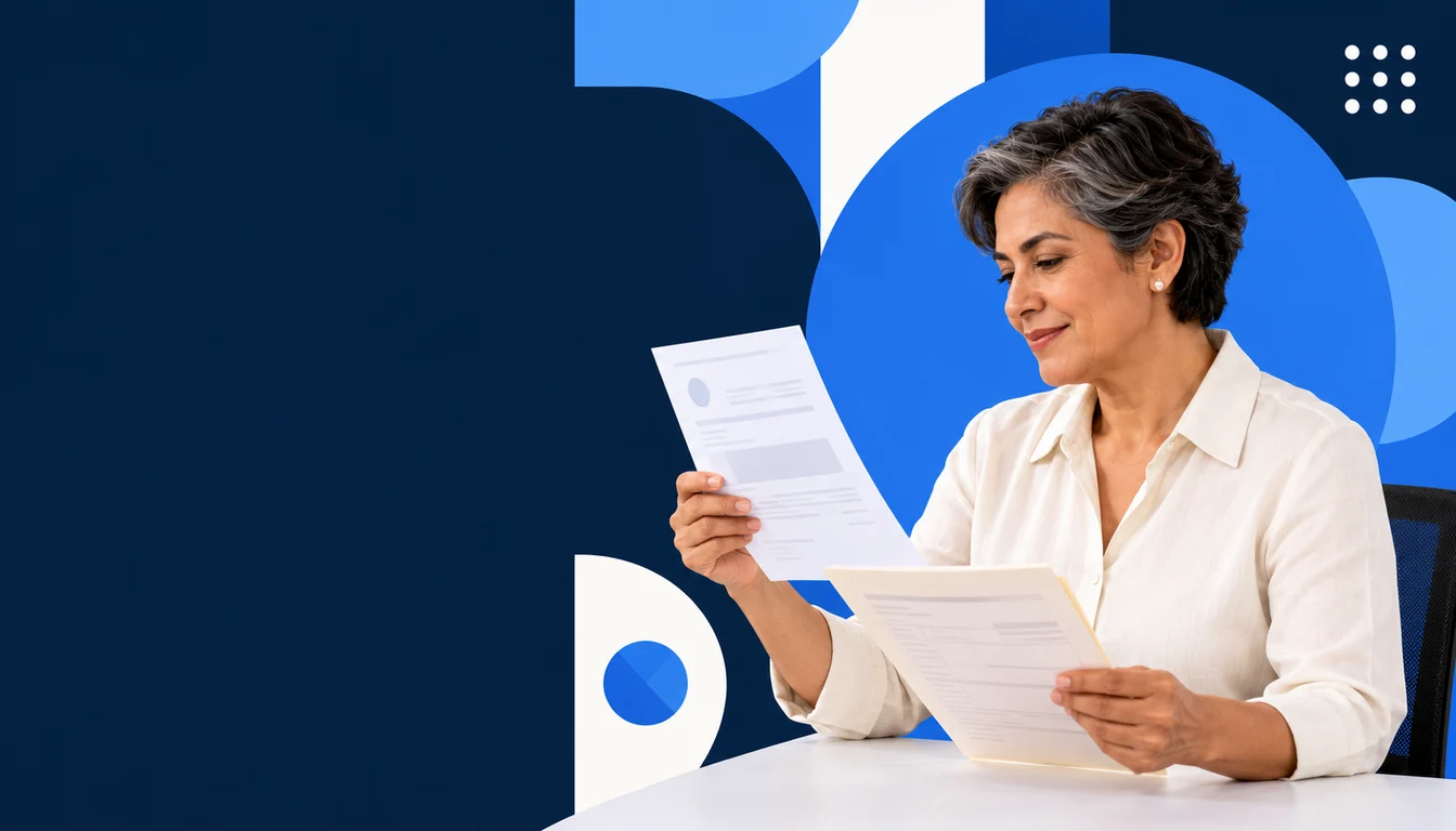 A Mexican business owner reviews an acknowledgement beside a printed work order.