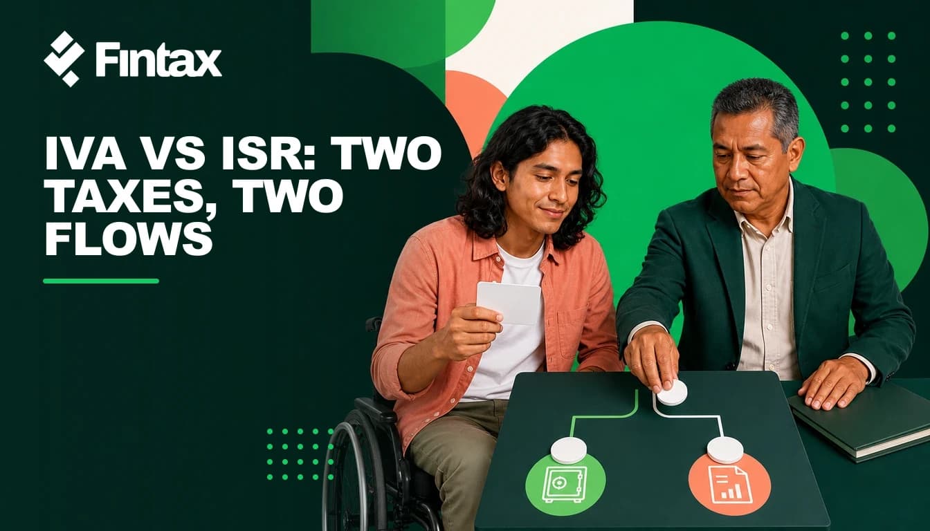 Mexican wheelchair-using designer and Mixtec accountant routing one collection into separate IVA and ISR cash-flow paths.