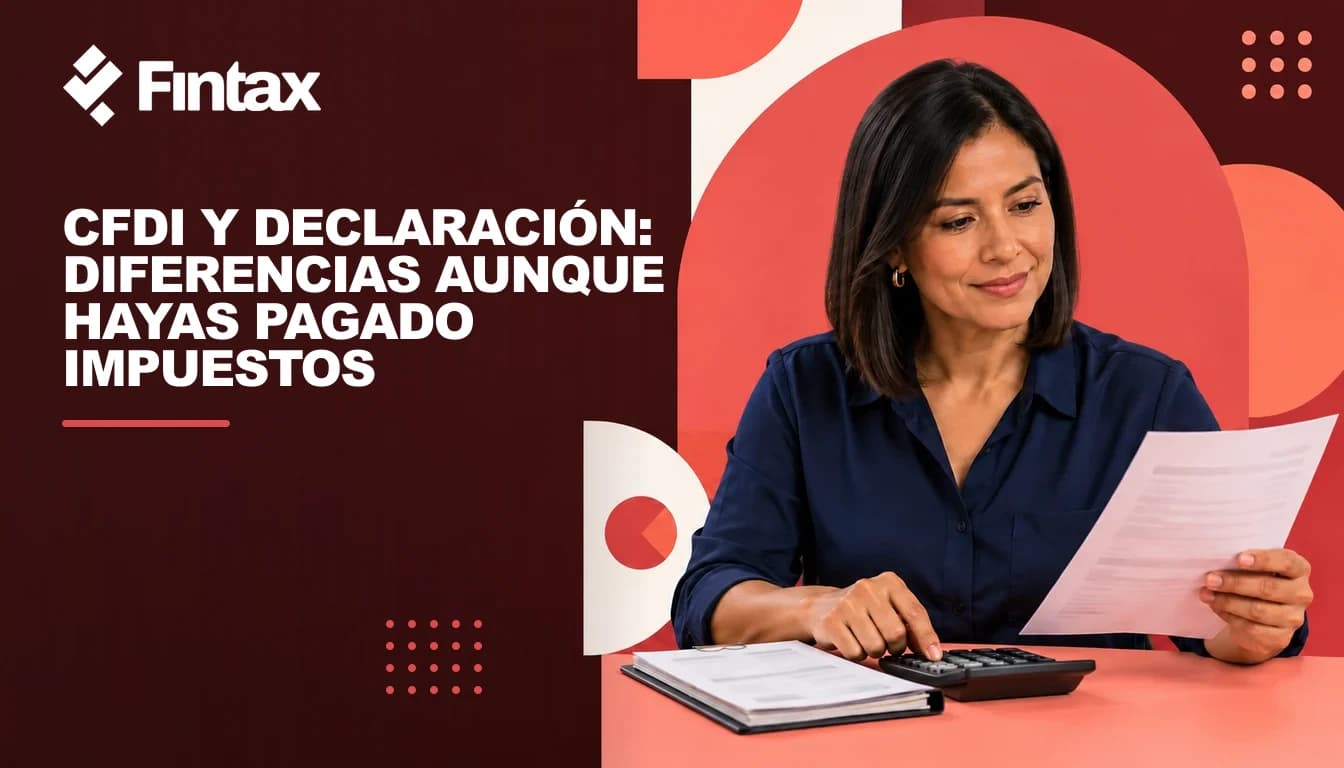 Una persona mexicana compara una hoja de factura con un registro de pagos y utiliza una calculadora.