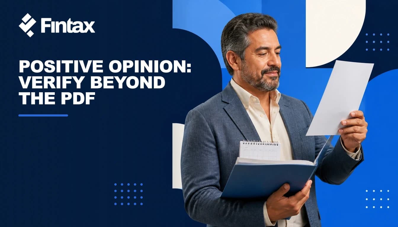 Businesswoman reviewing a positive Compliance Opinion along with tax returns and payments.
