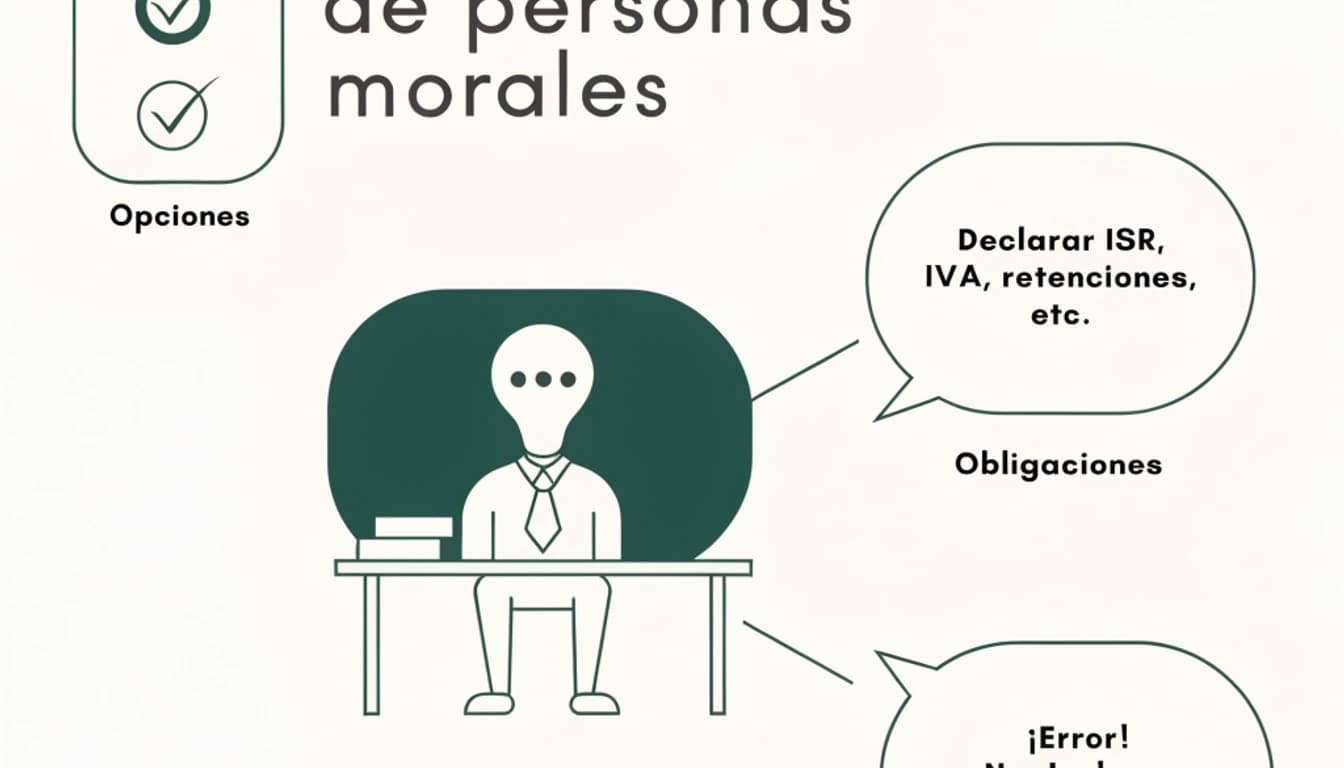 Empresa revisando régimen fiscal de persona moral con obligaciones SAT, deducciones, socios y contabilidad electrónica