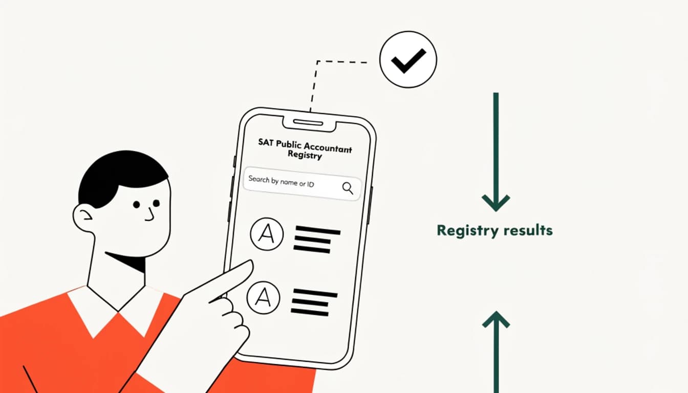SAT public accountant registry review with professional license, credentials and accounting deliverables