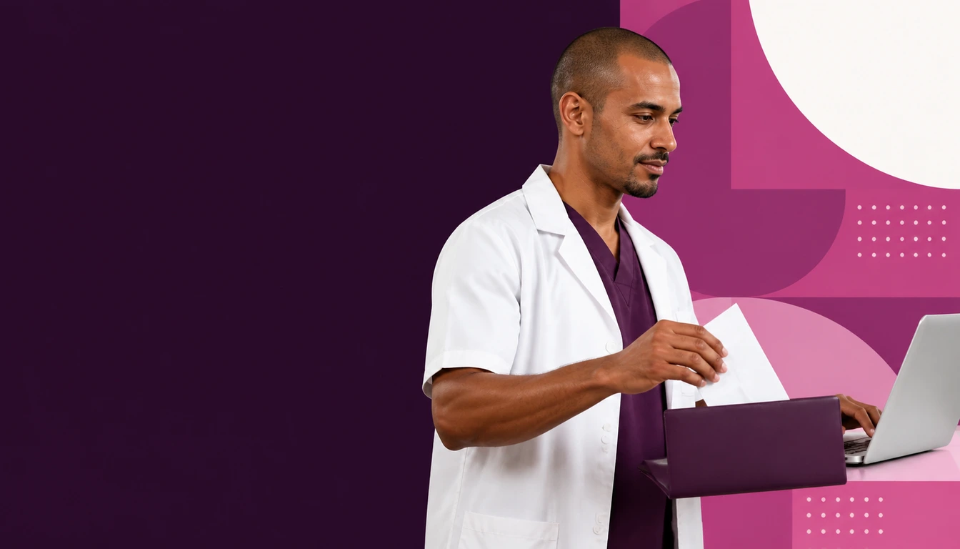 Doctor reviewing a CFDI for fees and a patient's electronic payment.