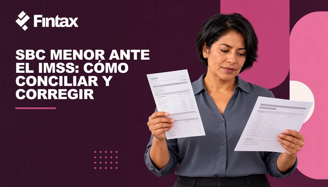 Una especialista mexicana de nómina compara recibos de pago con registros del salario base de cotización.