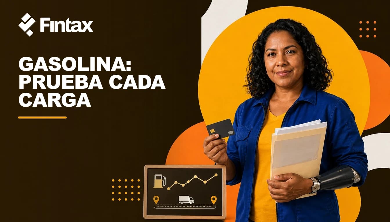 Mecánica mexicana de flotilla conciliando una carga de combustible con tarjeta empresarial, CFDI, kilometraje y ruta de servicio.