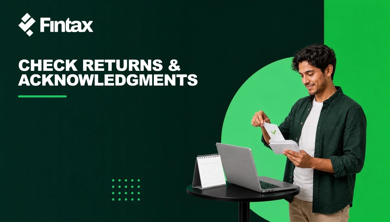 Taxpayer checking monthly returns and downloading acknowledgments and payment records.