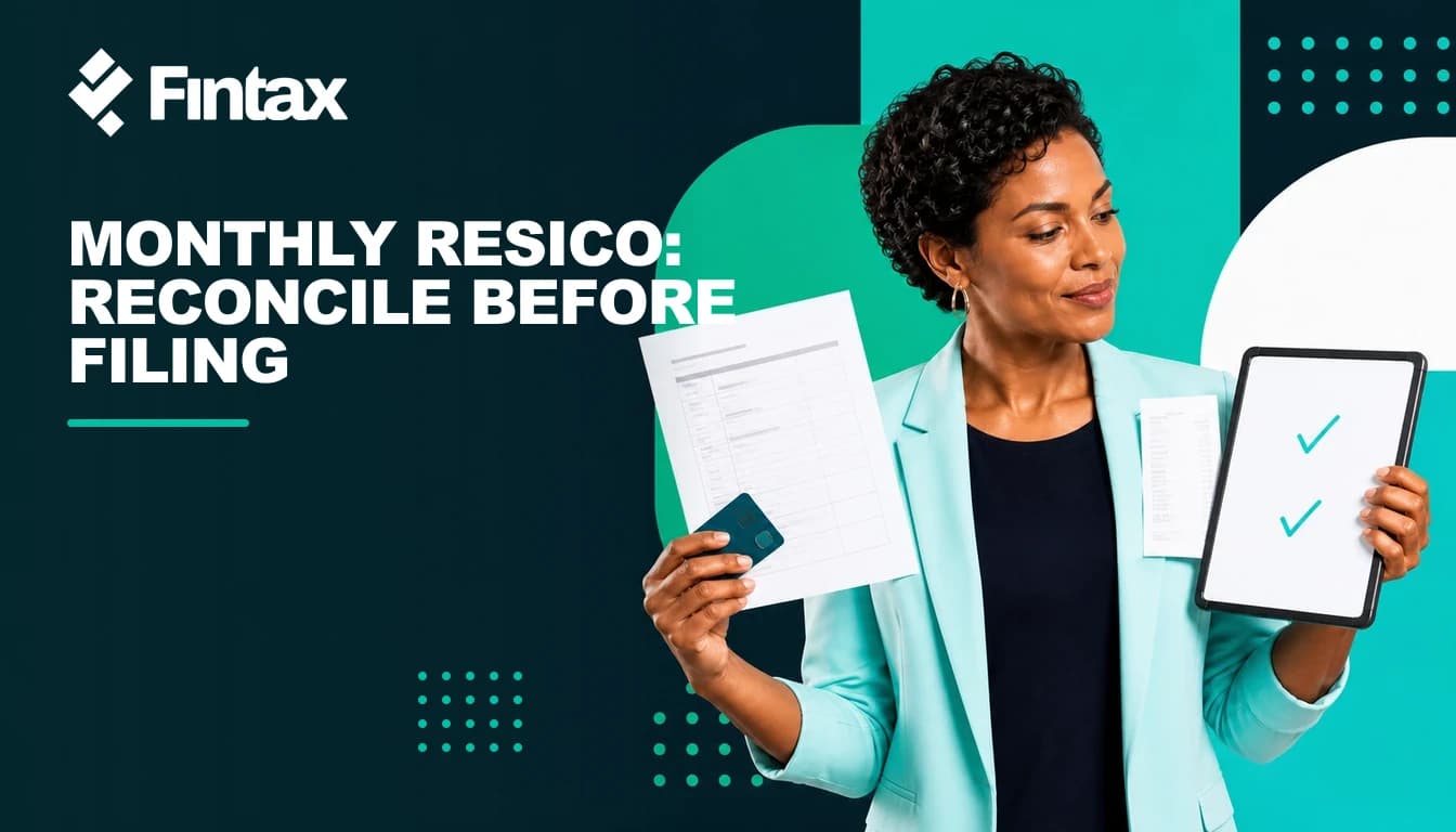RESICO professional reviewing collected CFDI, VAT, and monthly tax return with their accountant.