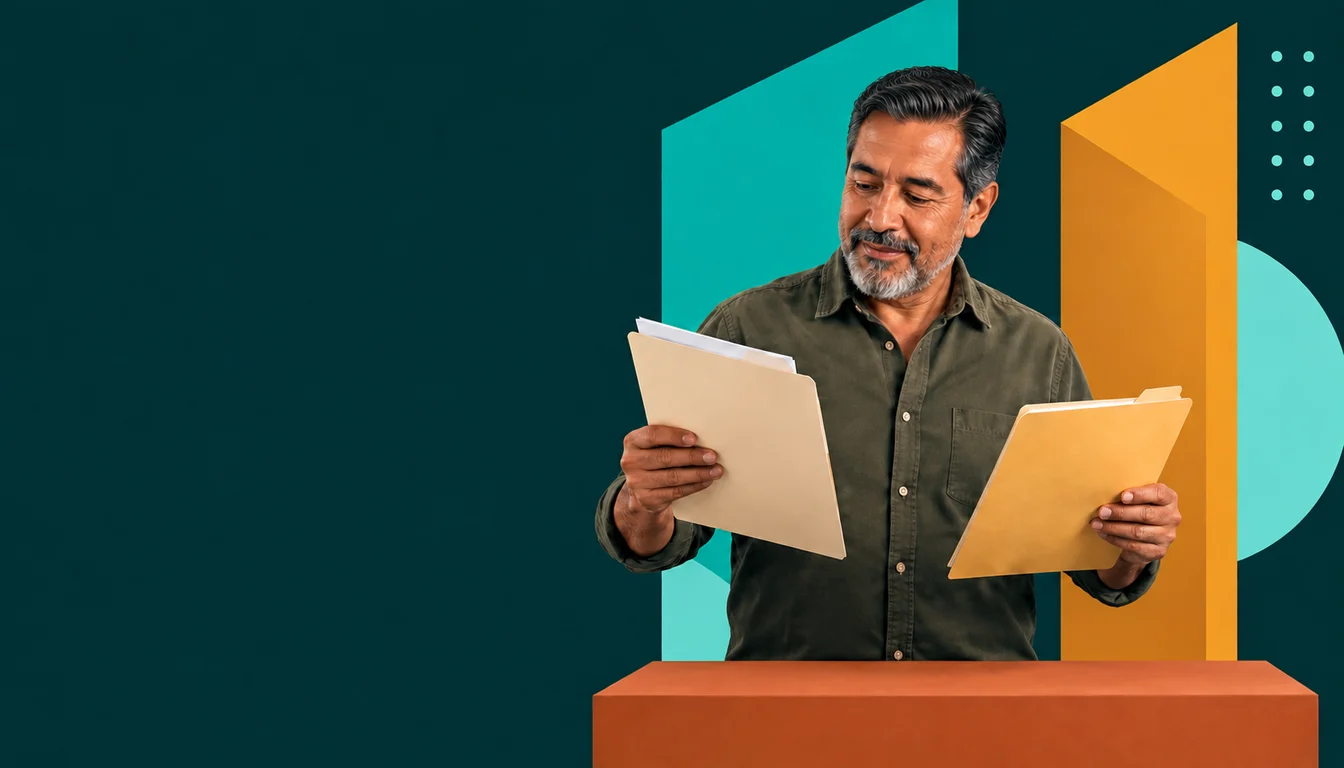 Una administradora mexicana separa dos carpetas de notificaciones según la autoridad emisora.
