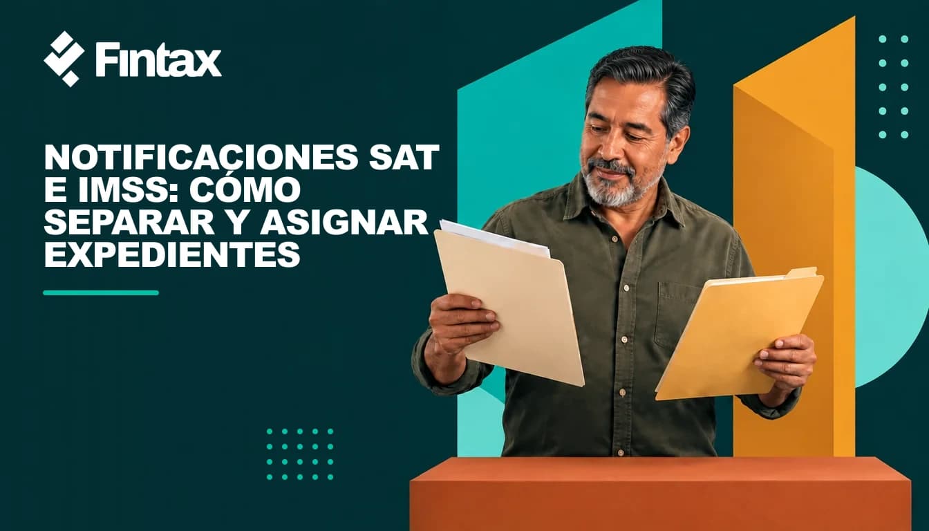Una administradora mexicana separa dos carpetas de notificaciones según la autoridad emisora.