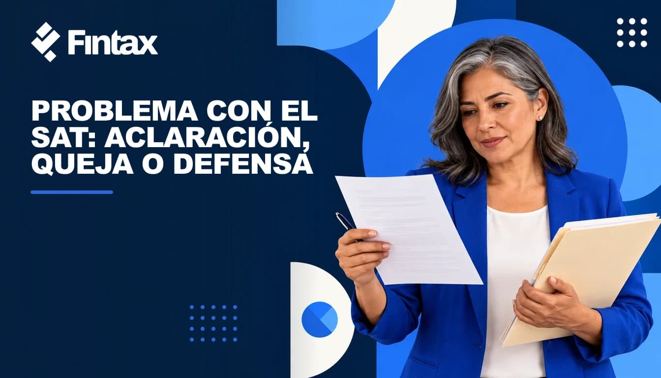 Asesora mexicana ordenando un oficio fiscal y una carpeta de documentos para elegir la vía de atención.