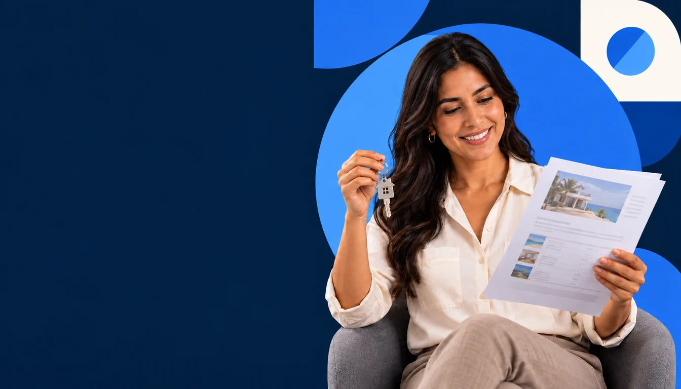 A Mexican property host checks a reservation report while holding a key.