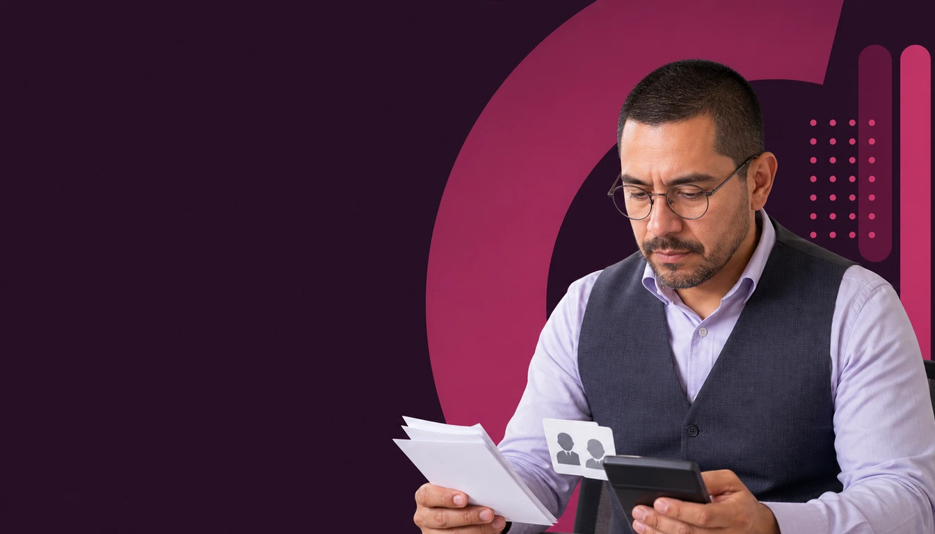 Payroll specialist checking CFDI receipts against employee tax data.