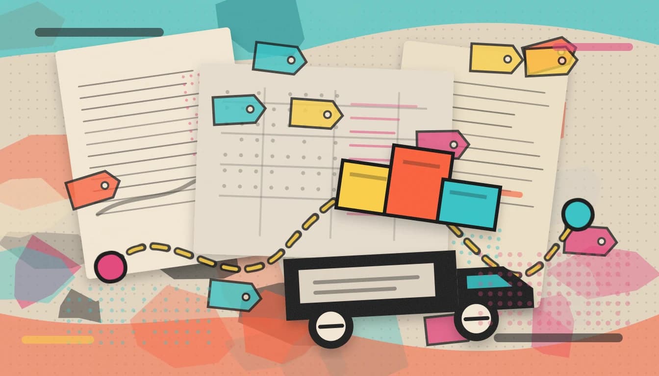 Collage editorial de Carta Porte 2026 con ruta logística, CFDI, mercancías, transporte y expediente de evidencia fiscal.