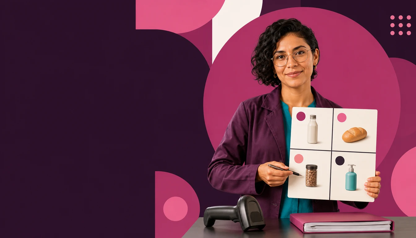 Tecnóloga tzotzil mexicana clasificando productos entre IVA al 16%, tasa 0%, exento y no objeto.