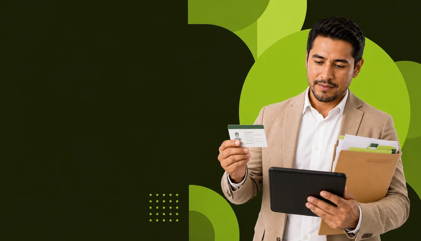 Responsable de compras verificando el RFC de un proveedor en la lista 69-B del SAT y ordenando su expediente.