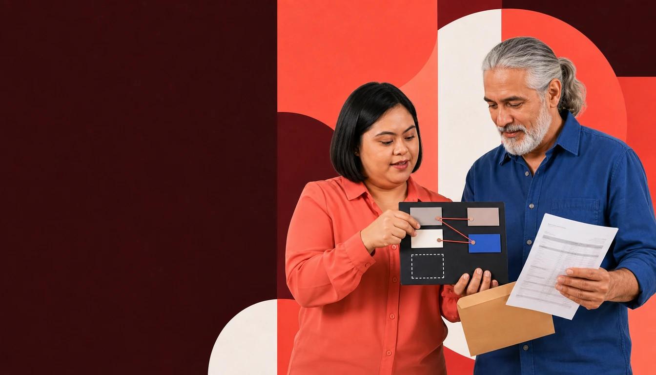 Mexican financial analyst and contractor matching credit-card charges to documented funding sources on an evidence board.