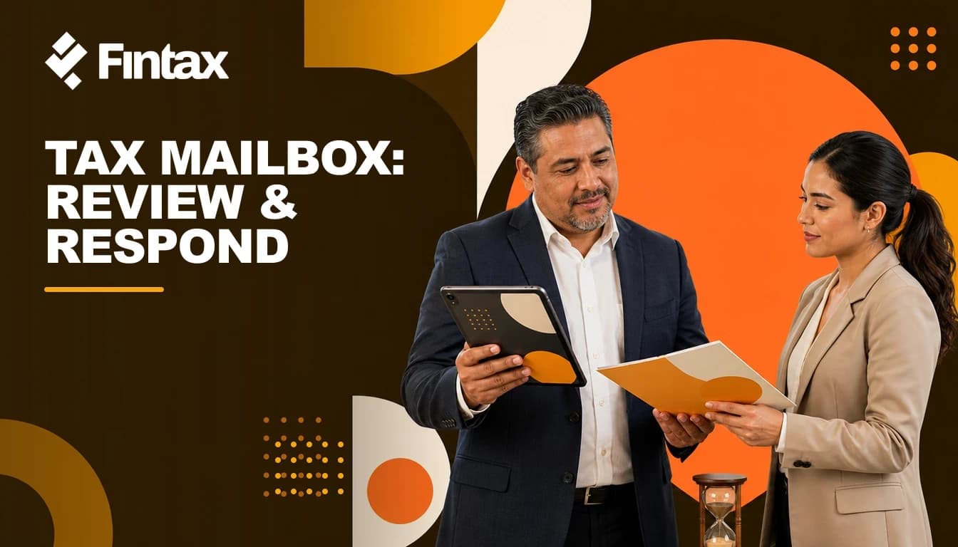 Compliance lead reviewing and assigning a tax-mailbox notification on time.