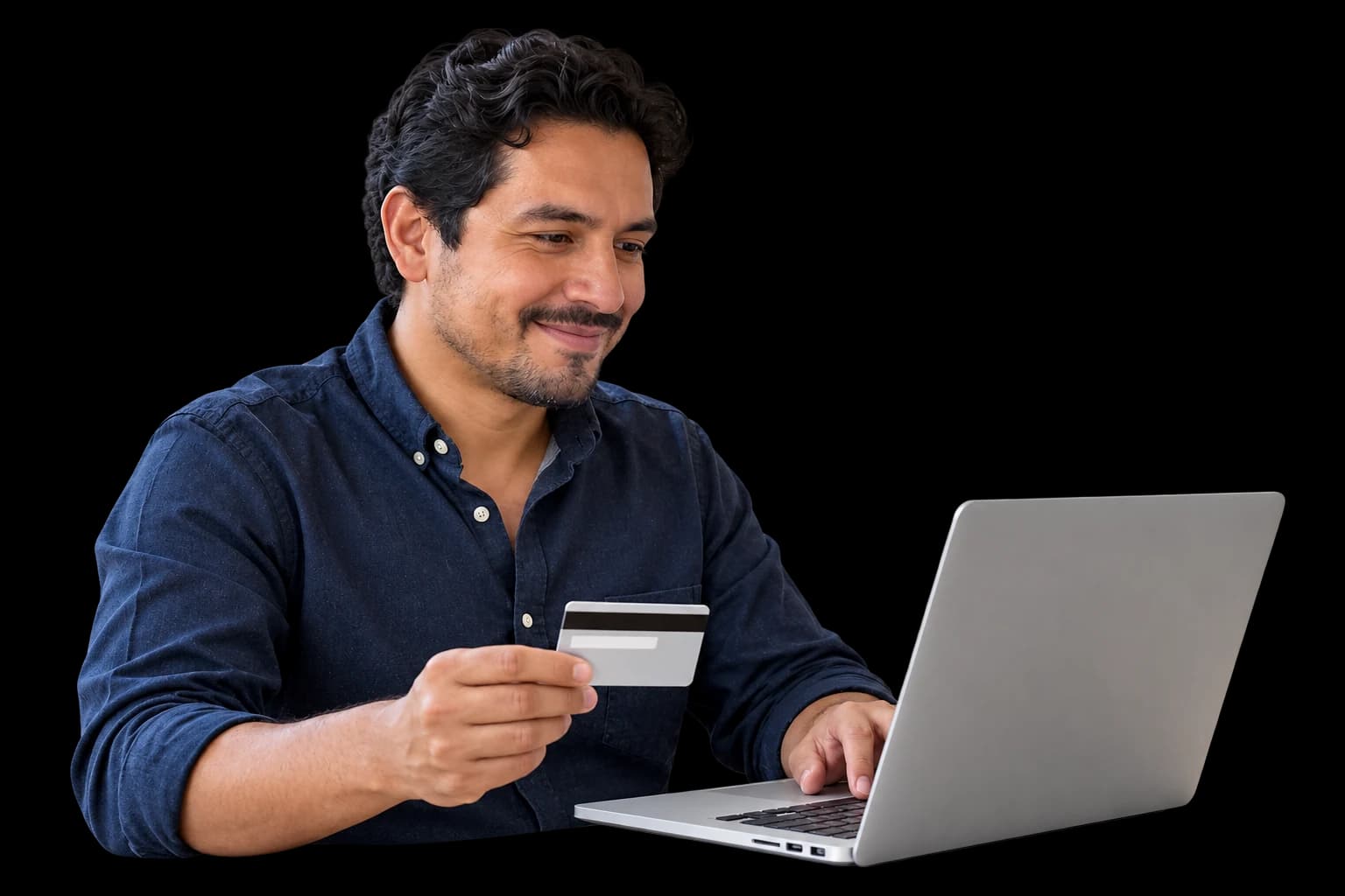 Person completing an online payment