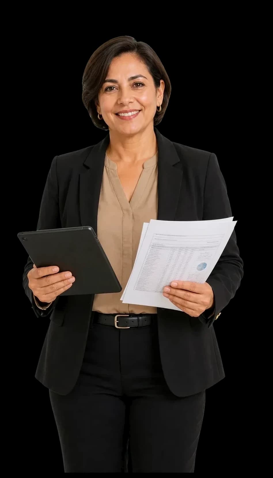 Business owner in Coahuila reviewing tax documents with accounting support