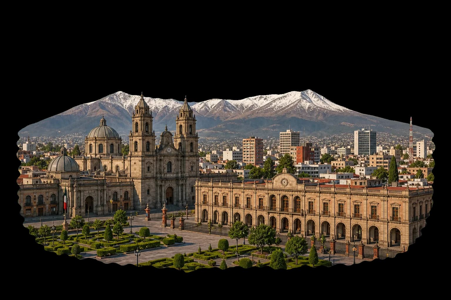Vista del Estado de Mexico con Toluca y paisaje urbano