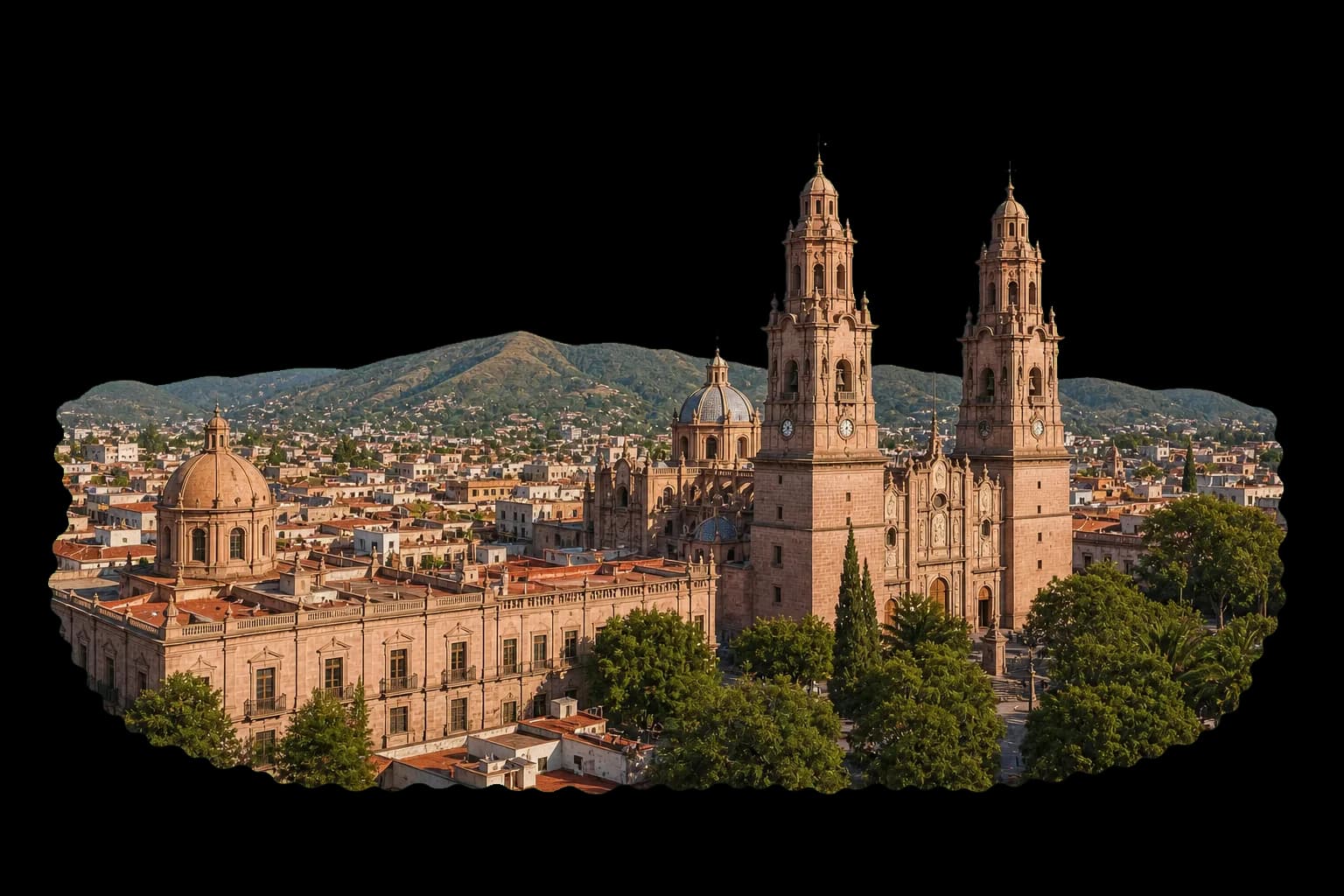 Morelia cathedral and Michoacan city center as context for an accounting firm