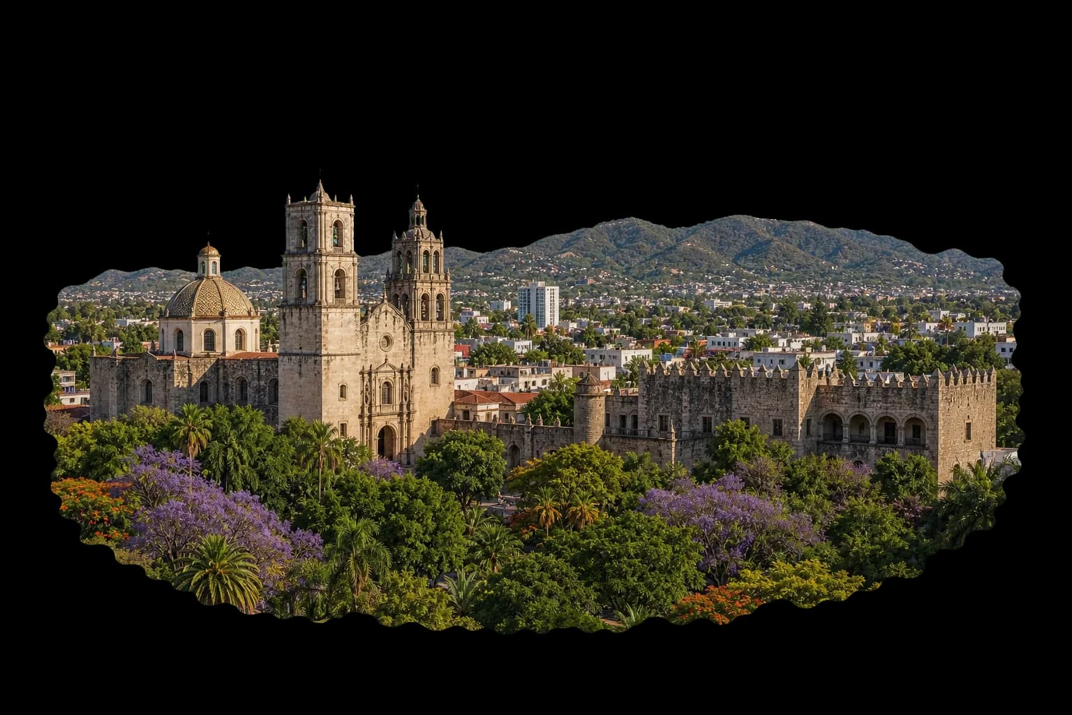 Vista de Morelos con Cuernavaca y paisaje urbano