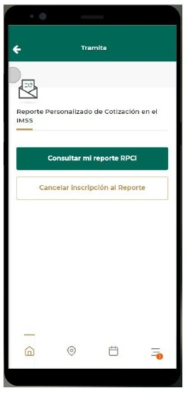 Interfaz didáctica del curso oficial IMSS con Consultar mi reporte RPCI, sin reporte ni salario de una persona.