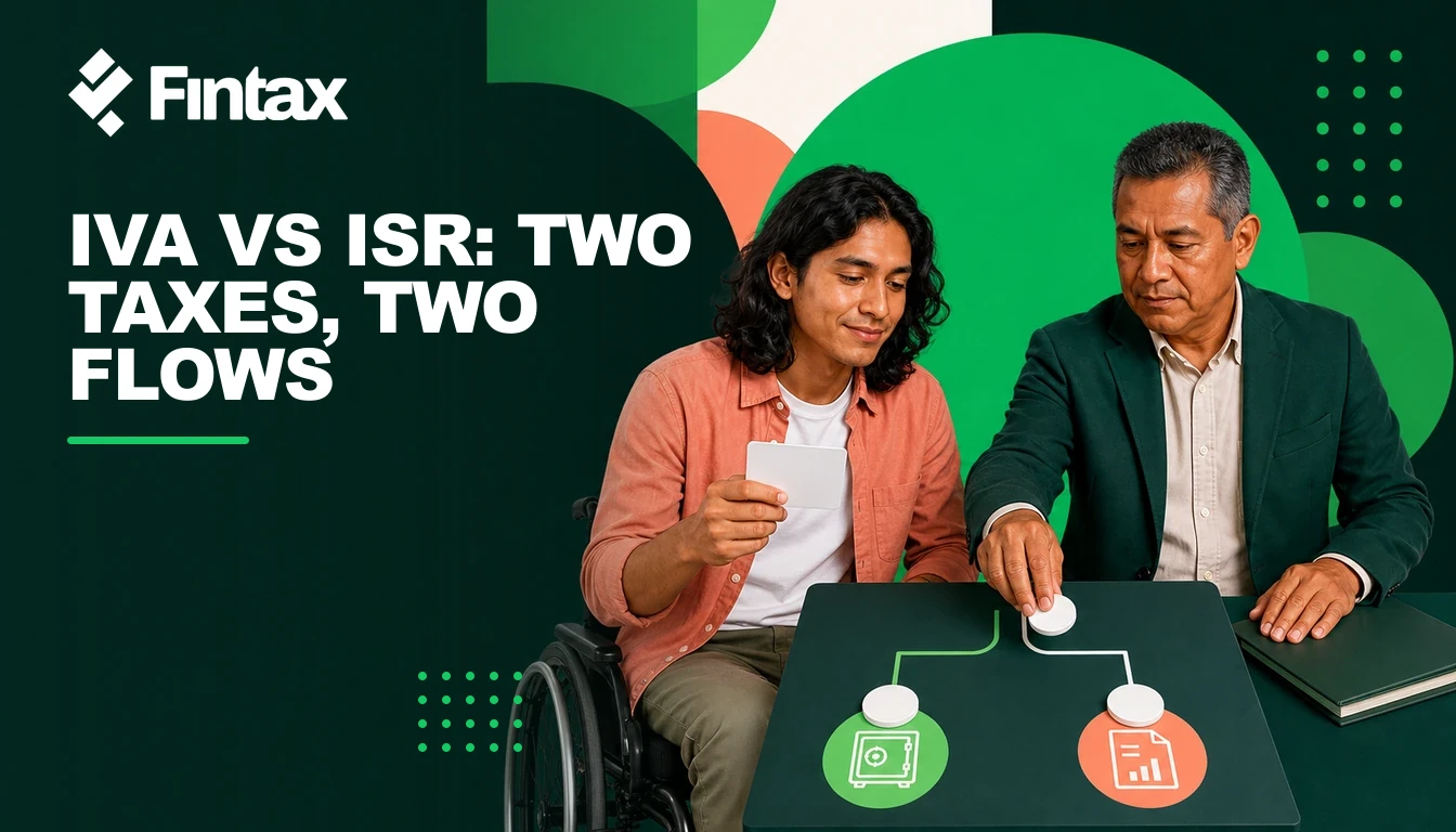 Mexican wheelchair-using designer and Mixtec accountant routing one collection into separate IVA and ISR cash-flow paths.