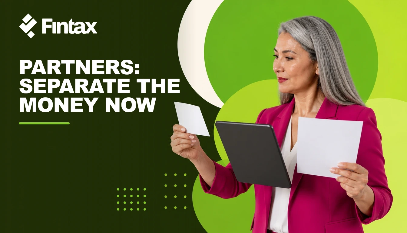 Three partners separating personal expenses, withdrawals, and company payments on a financial dashboard.
