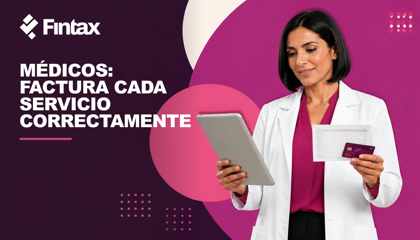 Médica revisando un CFDI de honorarios y el pago electrónico de un paciente.