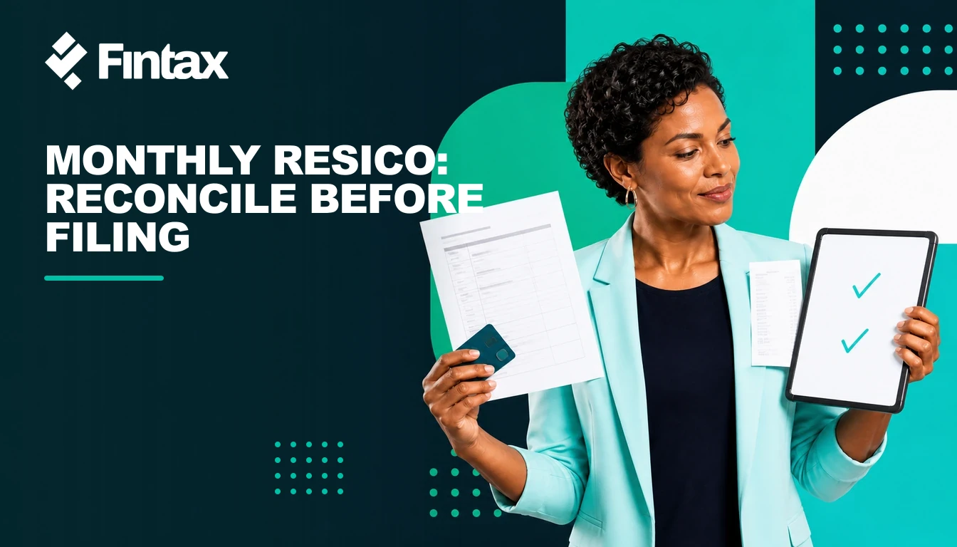 RESICO professional reviewing collected CFDI, VAT, and monthly tax return with their accountant.