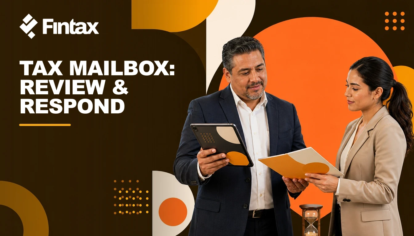 Compliance lead reviewing and assigning a tax-mailbox notification on time.
